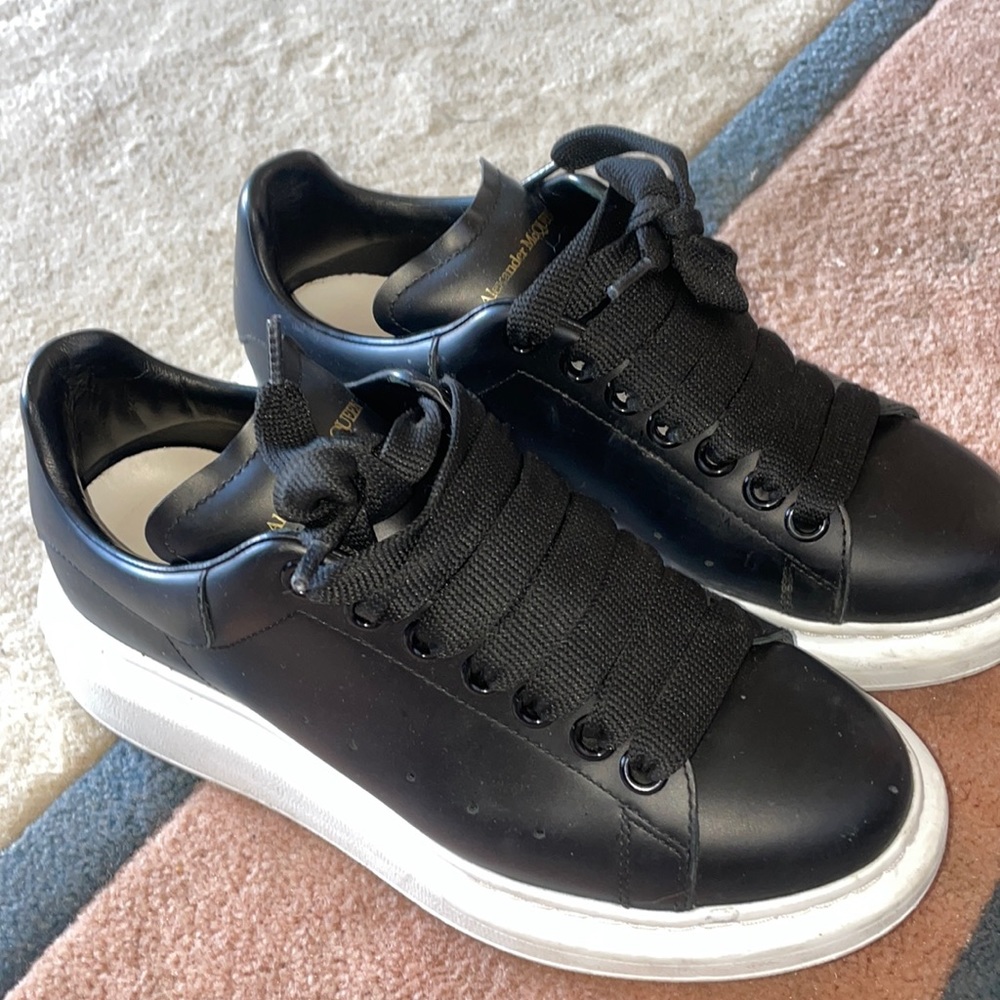 gently worn Alexander McQueen Black w/ white sole sneaker